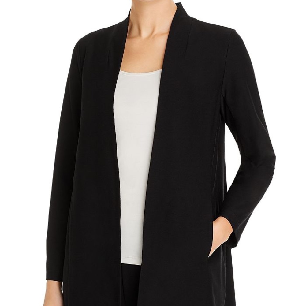 Eileen Fisher Long Stand-Collar Jacket Blazer XXS
